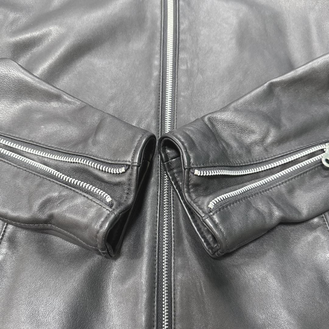 美品⭐️ナノユニバース レザーシングルライダースジャケット 黒 L ラムレザー
