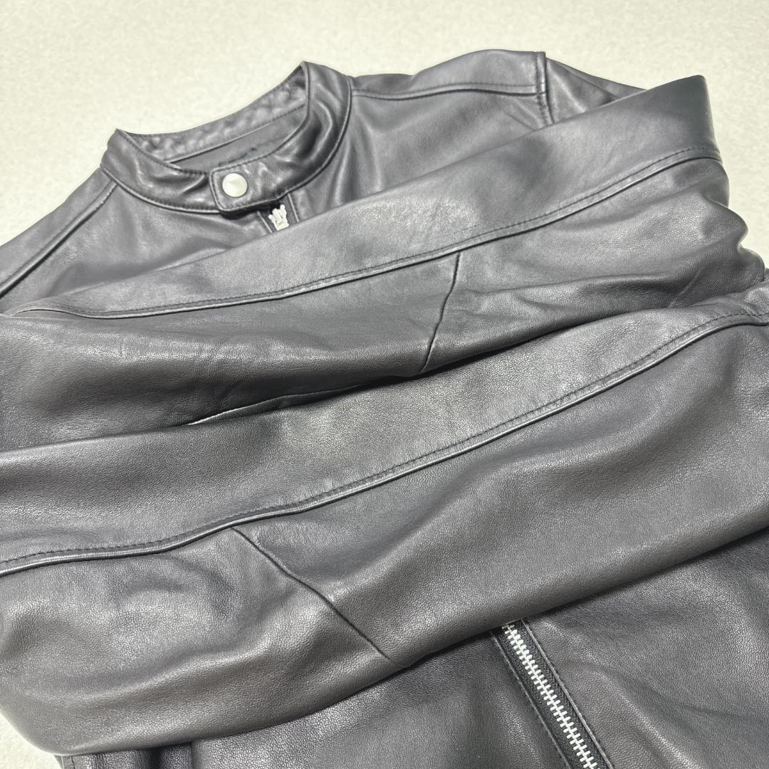 美品⭐️ナノユニバース レザーシングルライダースジャケット 黒 L ラムレザー