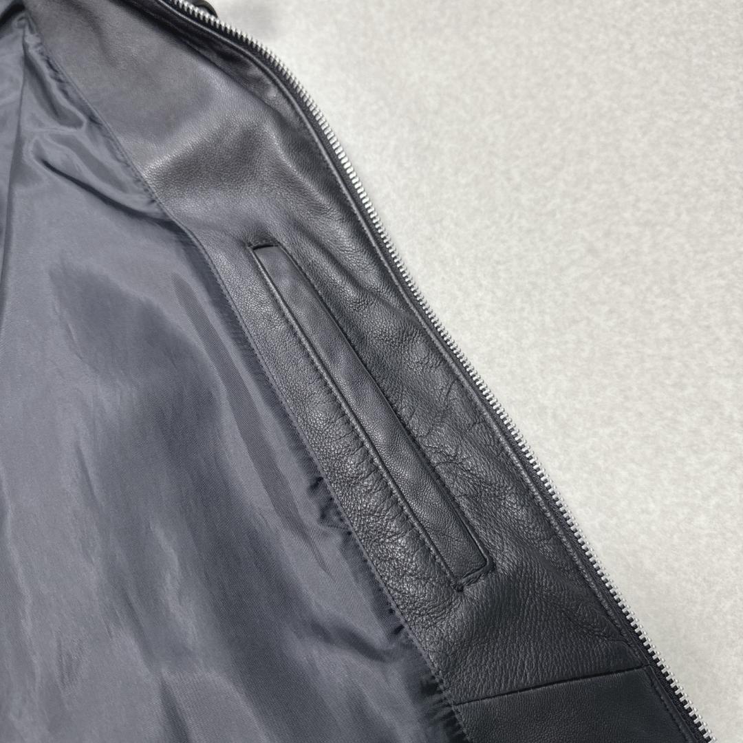 美品⭐️ナノユニバース レザーシングルライダースジャケット 黒 L ラムレザー