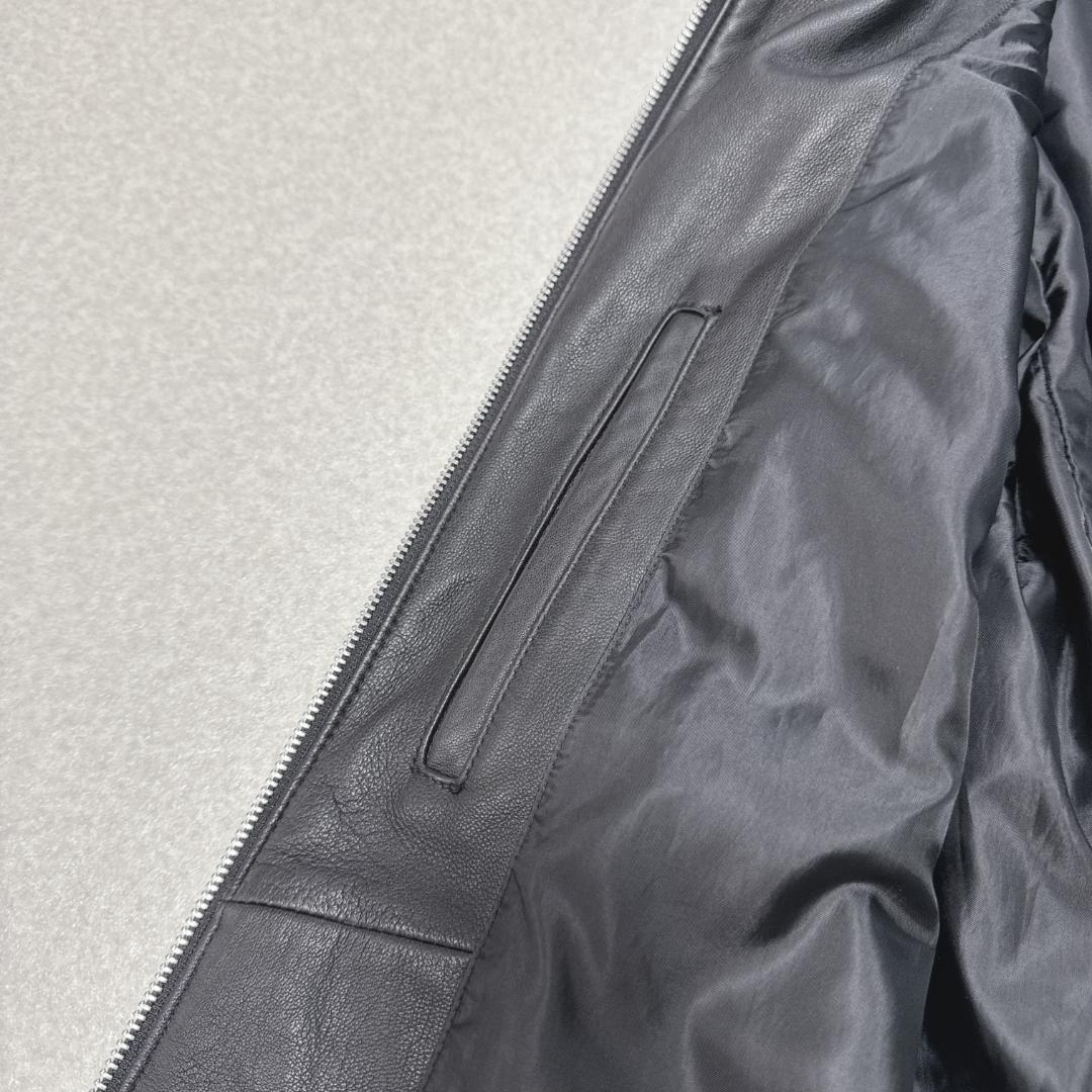 美品⭐️ナノユニバース レザーシングルライダースジャケット 黒 L ラムレザー