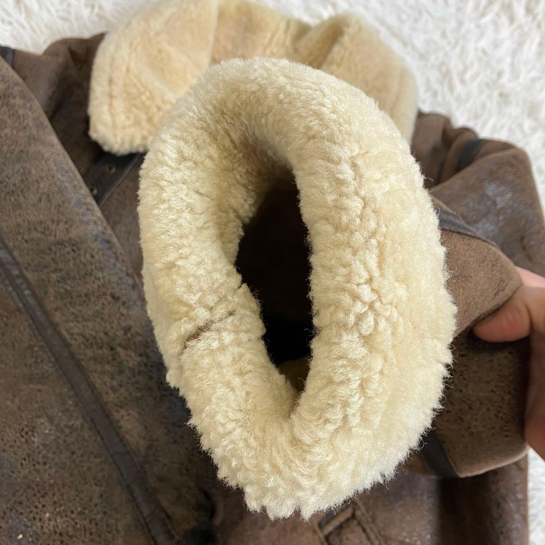 【90s vintage】B-3 フライトジャケット リアルムートン 羊革 着画