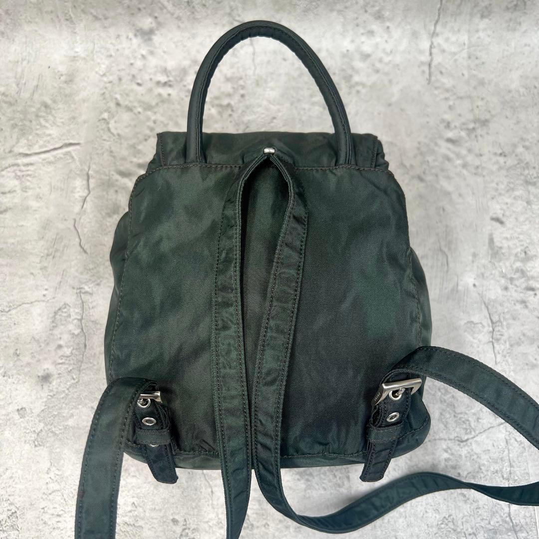 美品/カード付✨PRADA プラダ　リュック　バックパック　ミニリュック　カーキ