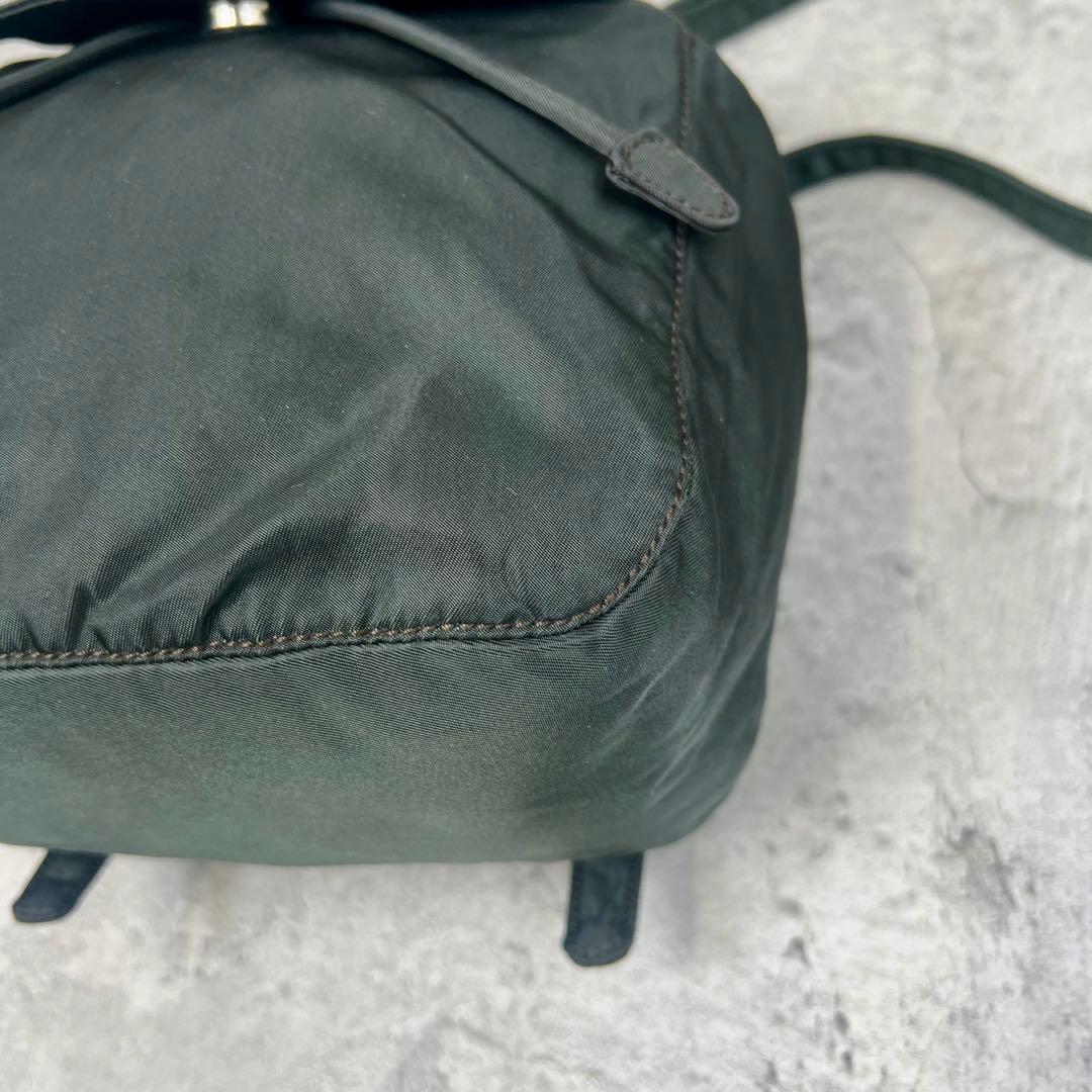 美品/カード付✨PRADA プラダ　リュック　バックパック　ミニリュック　カーキ