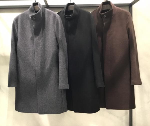 Theory 21AW スタンドカラーコート メンズ グレー