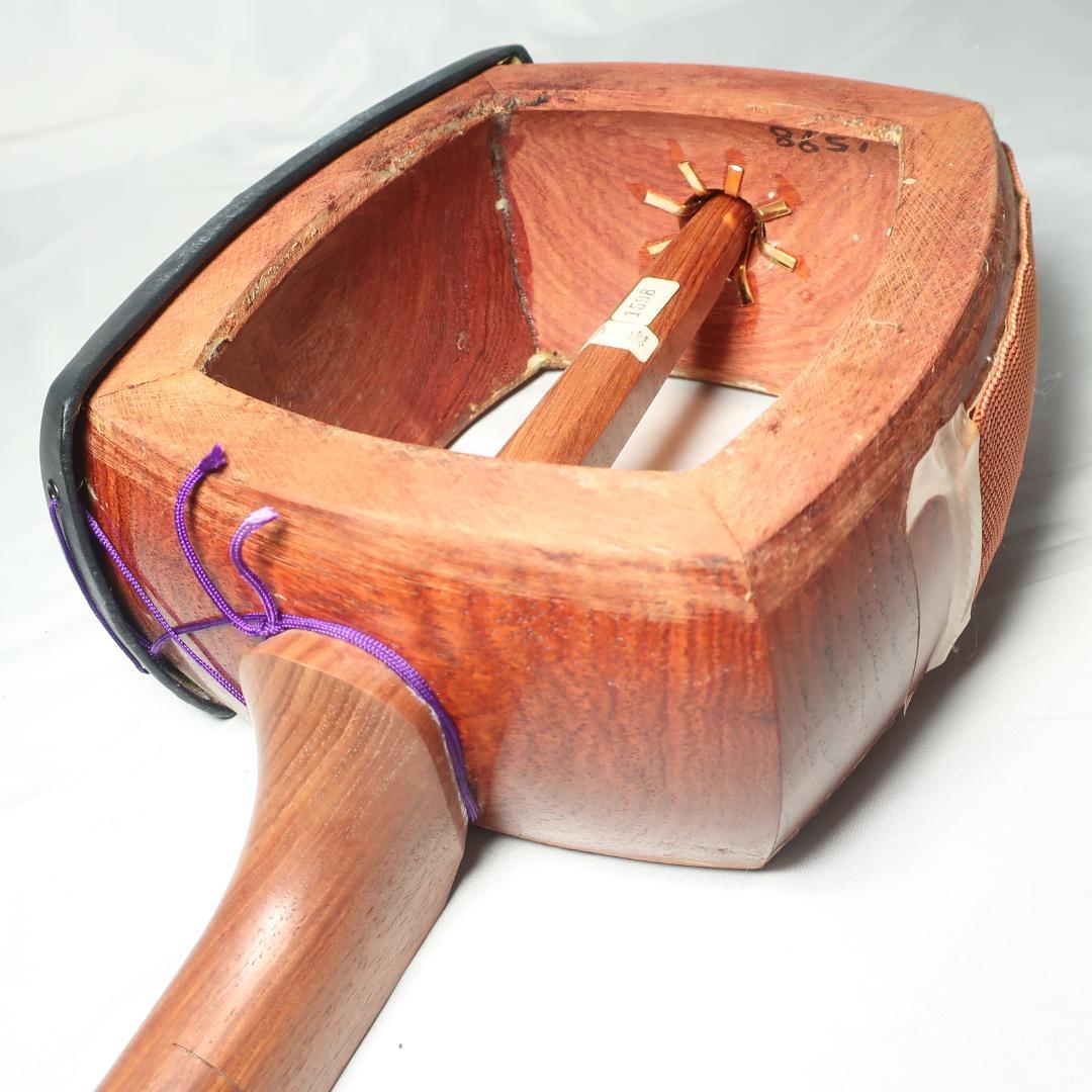 段ボ津軽三味線 東触り 極太黒檀ペグ ハードケース 撥 予備弦 駒 楽譜 付属