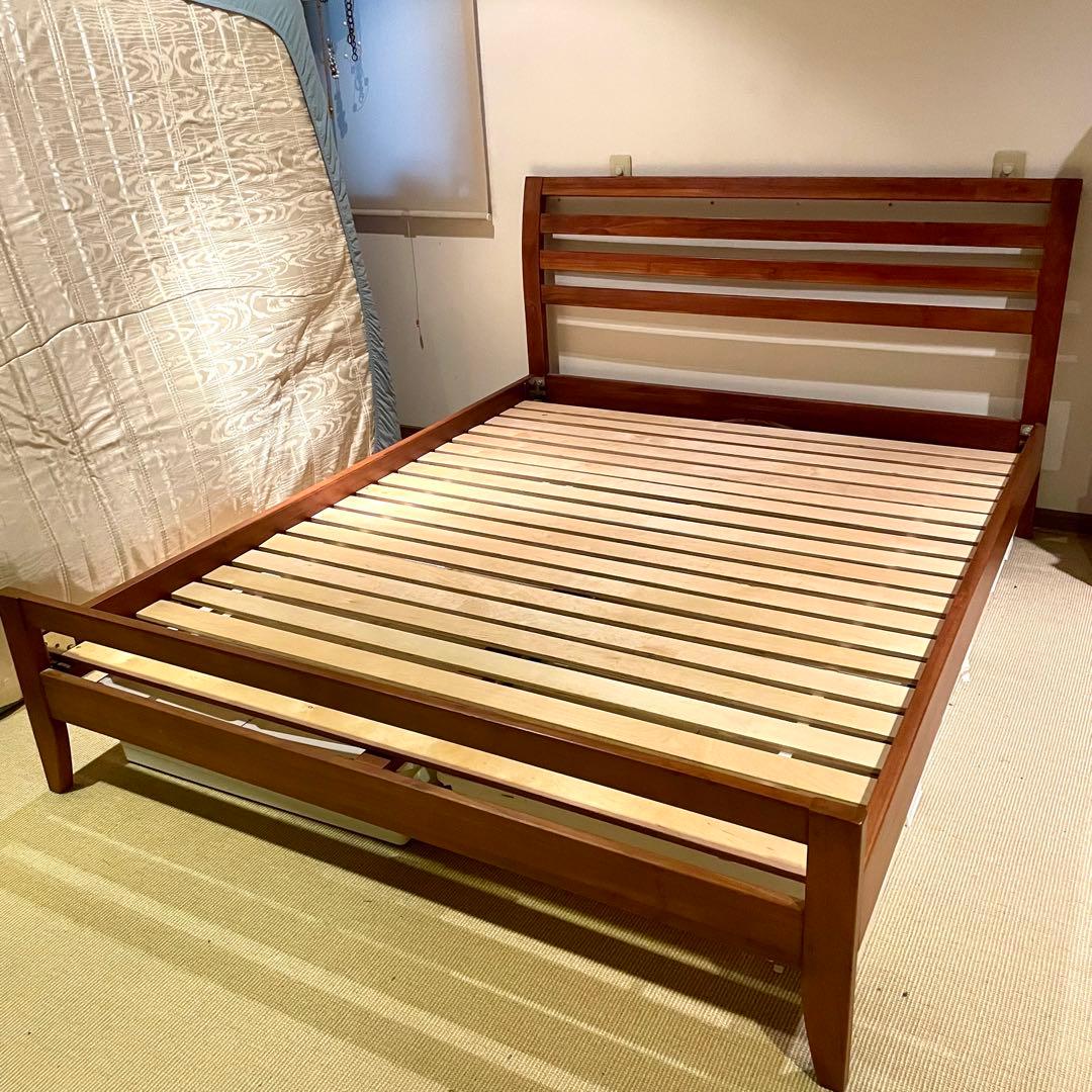 値下げ！スキャンティーク SCANTEAK クイーンベッド ワイドダブル