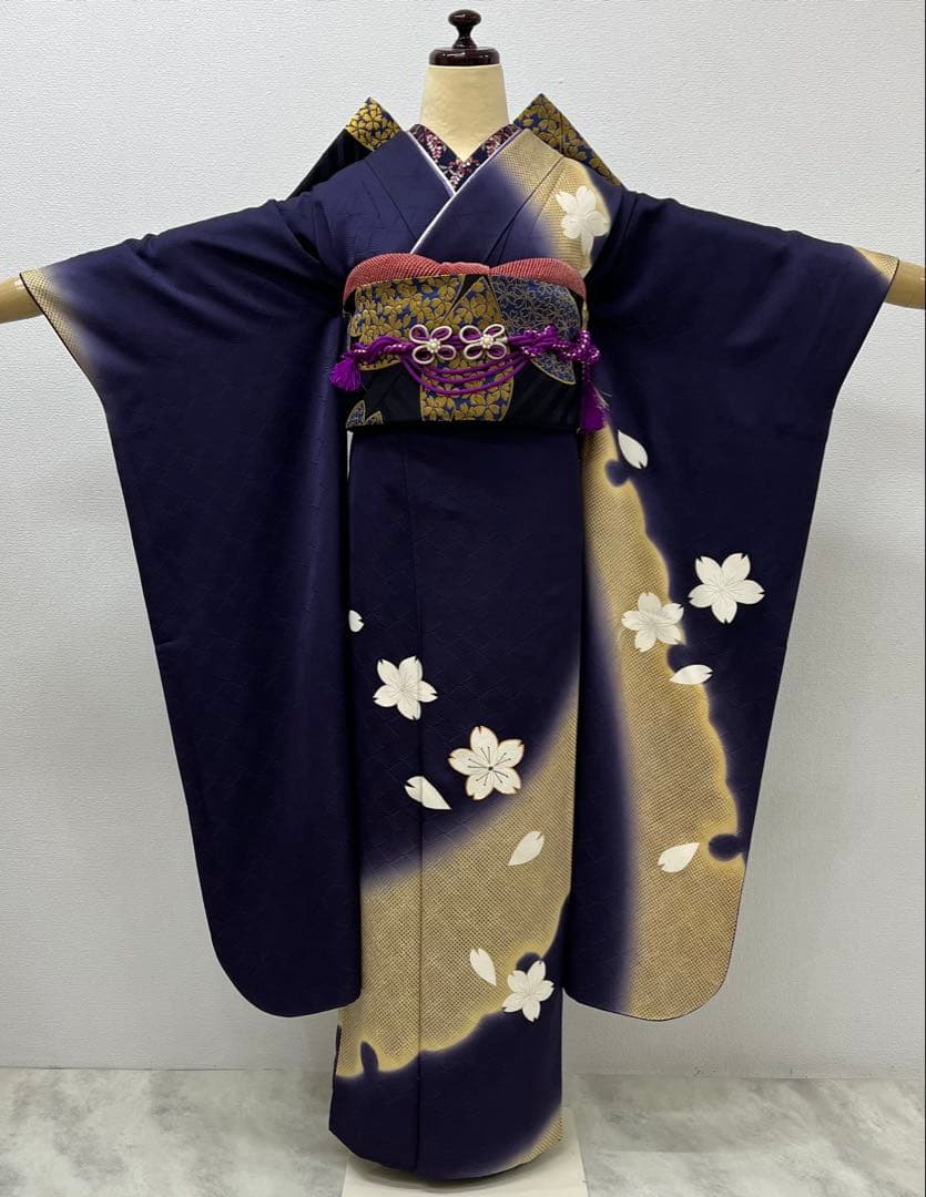 振り袖 フルセット 別誂長襦袢 結婚式 金彩加工 刺繍入り 桜 坂東八十