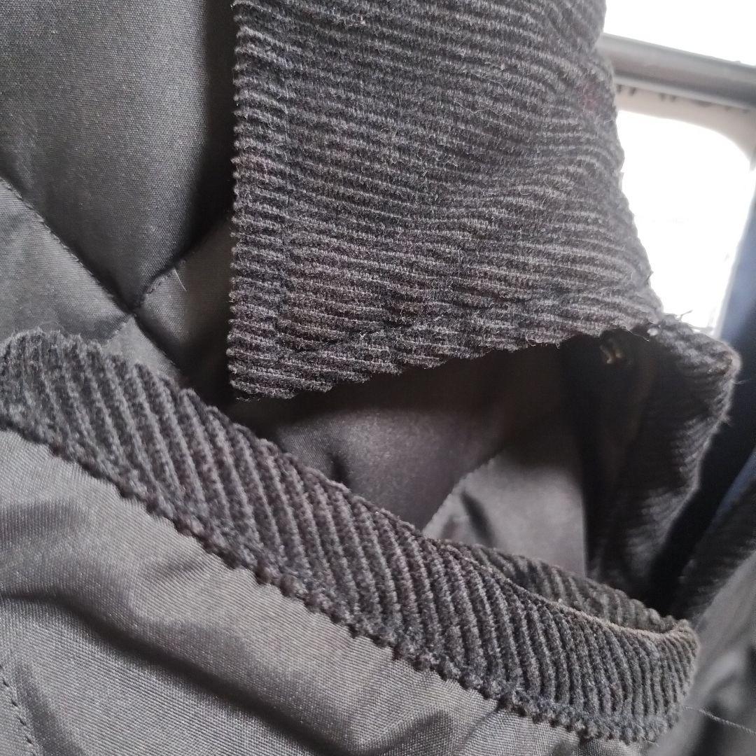 TAION パイピングバイカラーロングダウンコート　Lサイズ BLACK