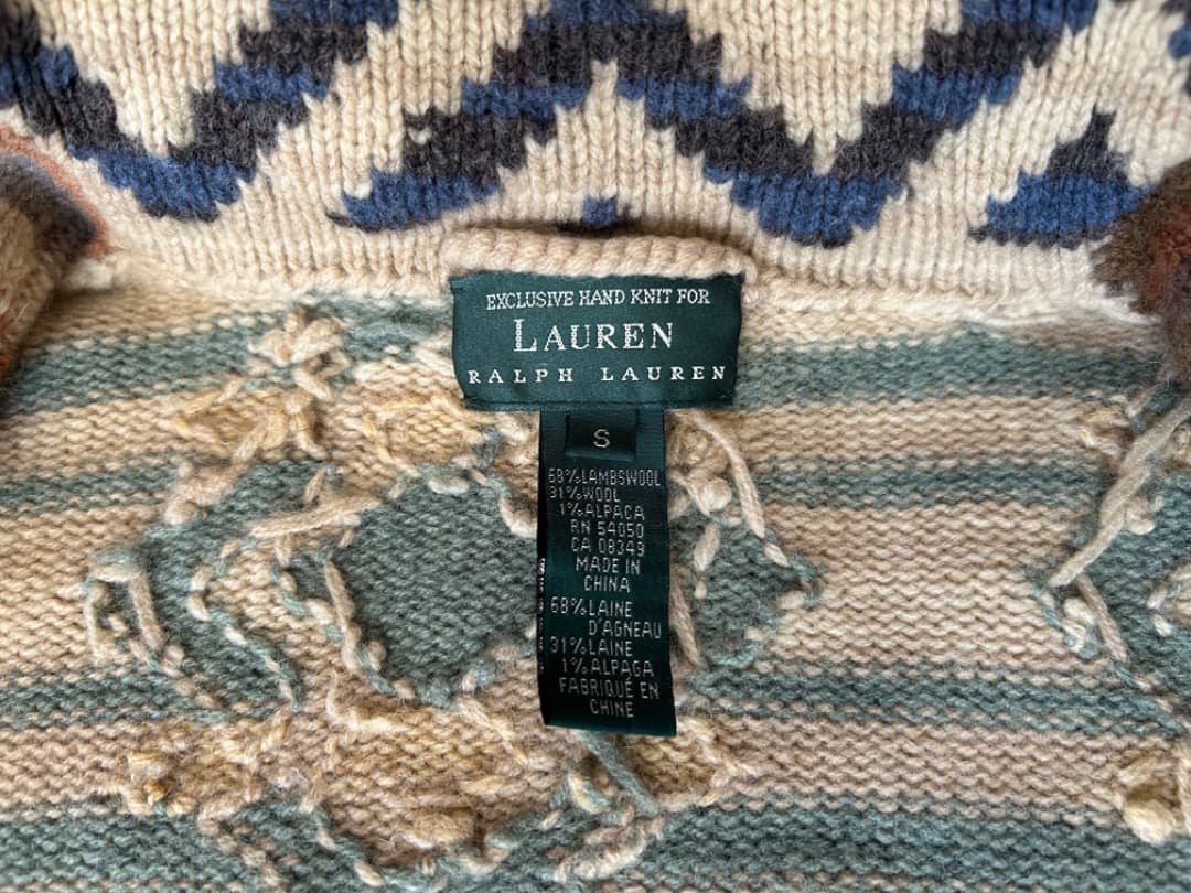 RALPH LAUREN ラルフローレン ハンドニット ネイティブ柄 ガウン