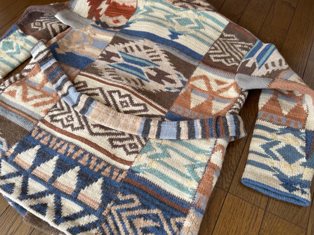 RALPH LAUREN ラルフローレン ハンドニット ネイティブ柄 ガウン