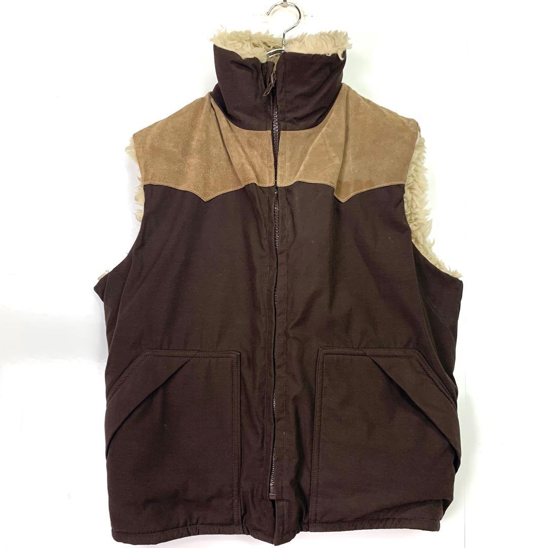 USA製ウールリッチ Woolrichボアベストエコファー茶ブラウン