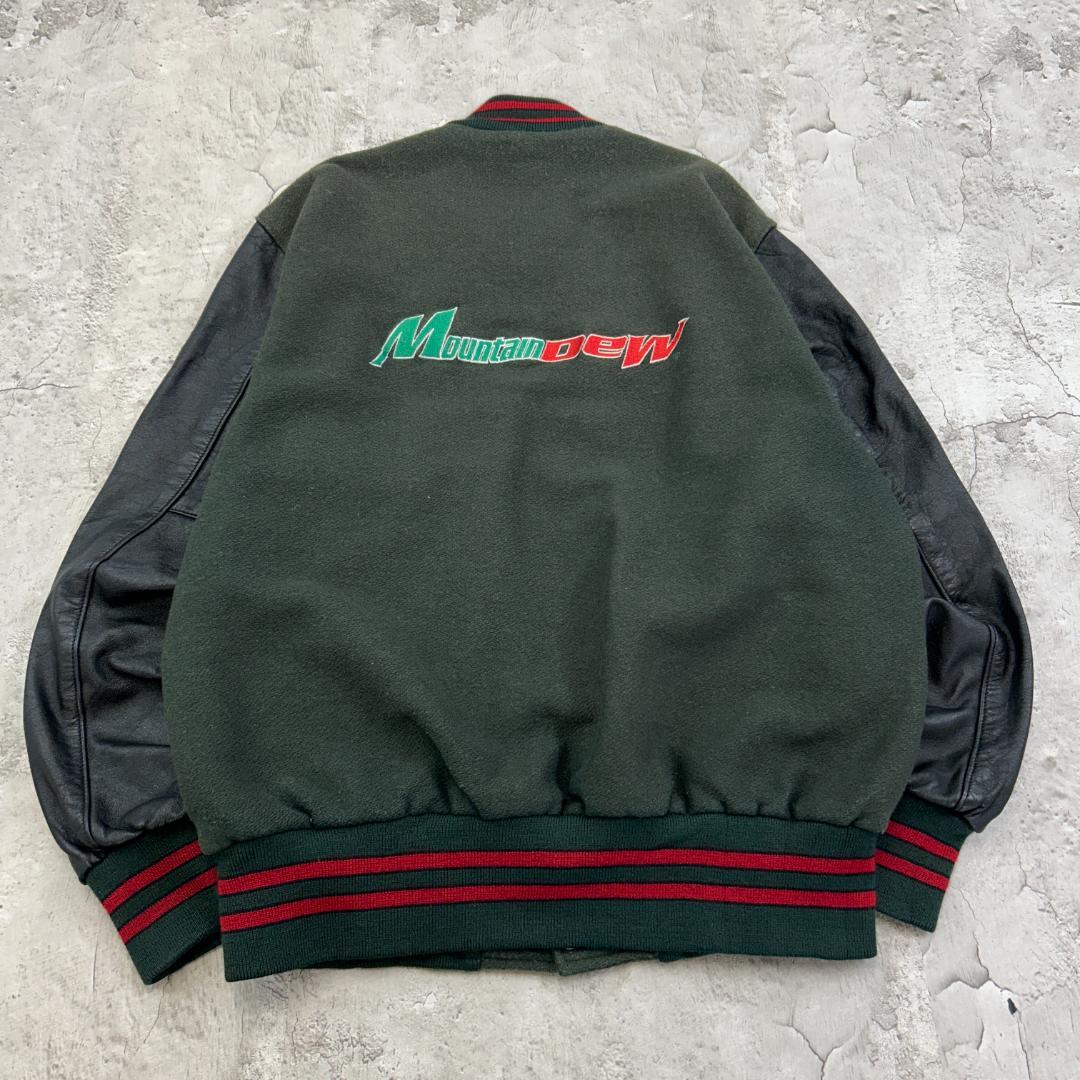 ぽ*ん様 USA製　HOLLOWAY　マウンテンデュー　企業　スタジャン　古着