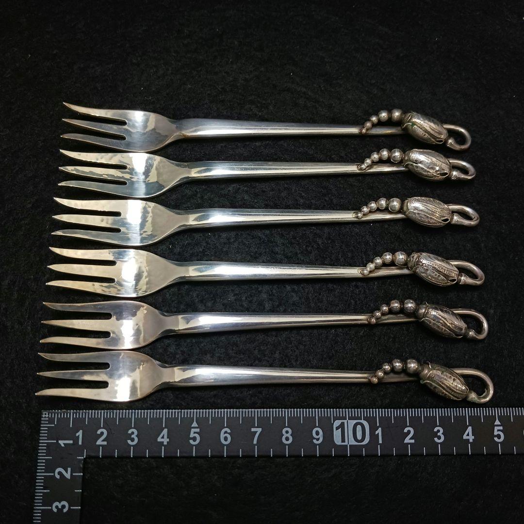 Y2129 ジョージジェンセン ブロッサム 925 オイスターフォーク6本 ma