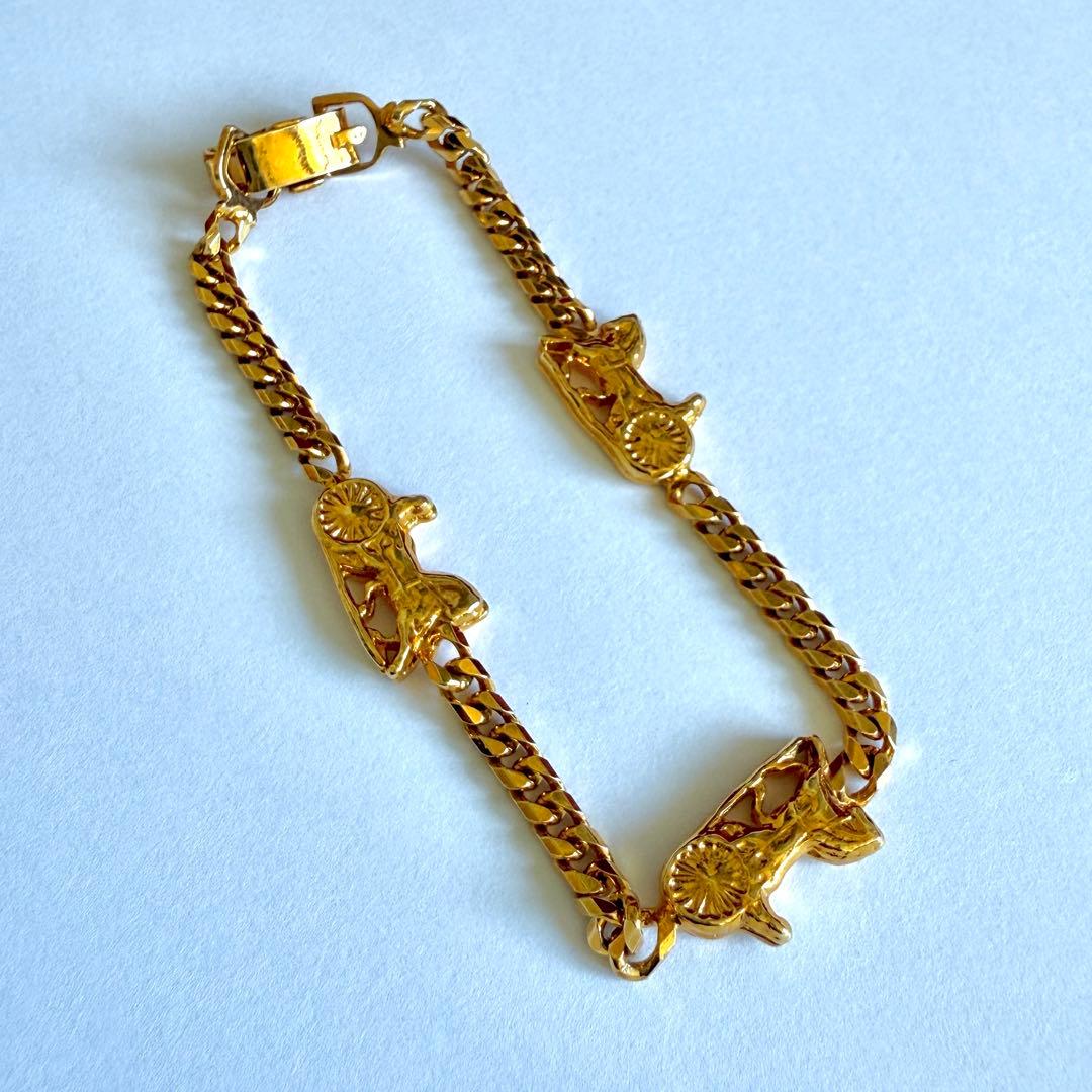 【美品】CELINE　セリーヌ◆ブレスレット　馬車　ゴールド　ヴィンテージ