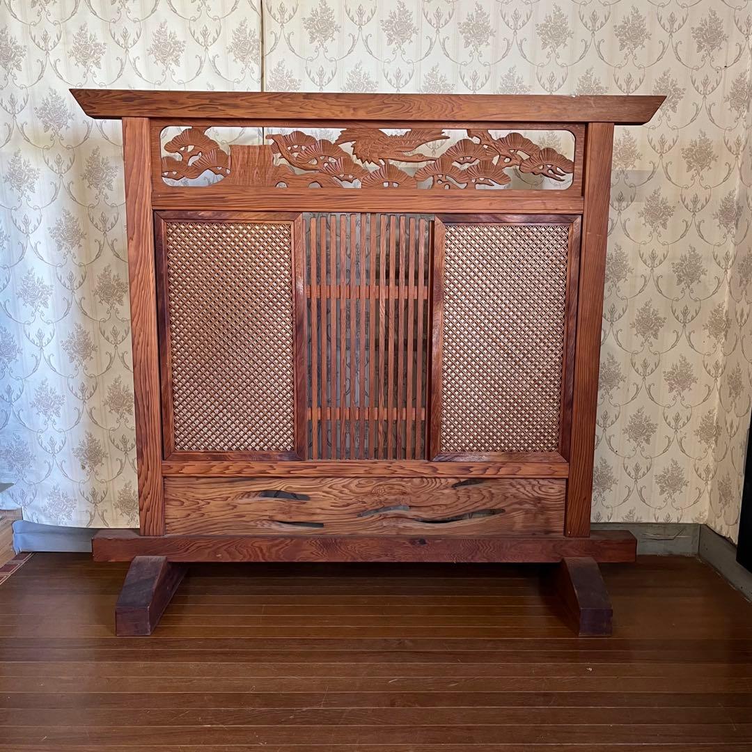 アンティーク】昭和レトロ 木製 衝立 間仕切り 欄間 パーテーション 古