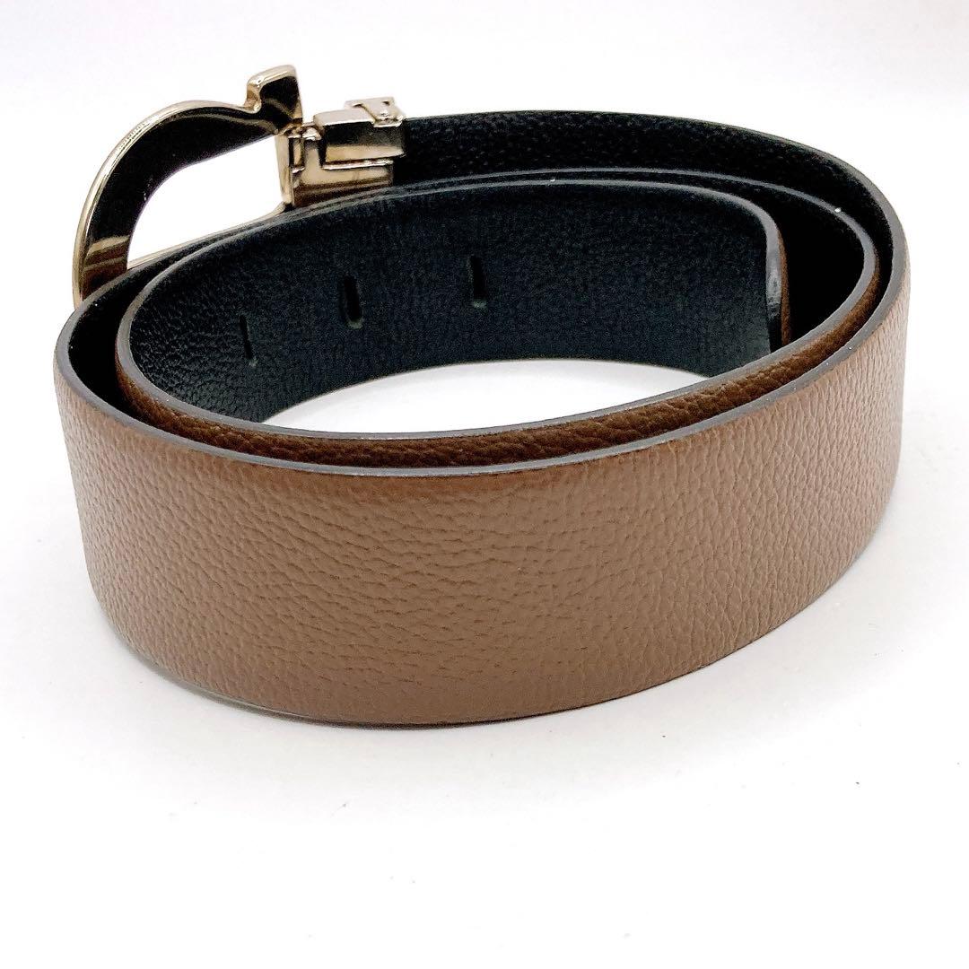 美品✨Ferragamo フェラガモ　ベルト　レザー　リバーシブル　ブラウン　黒