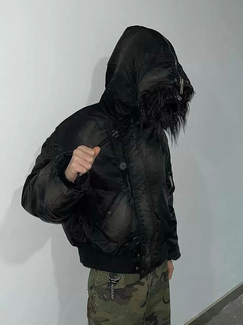 Y2K fur bomber down Parker フライトジャケット