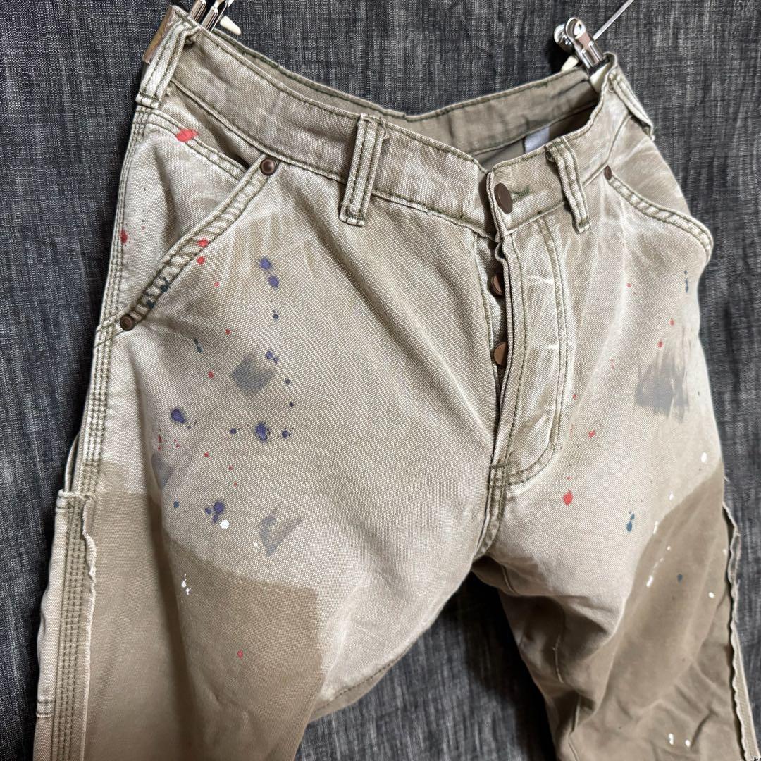 mnml ペイント ブーツカットパンツ 再構築 ペンキ ドッキング チノ ワーク