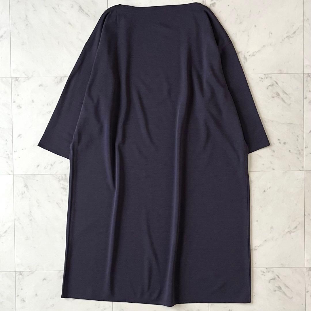 極美品＊ヨーガンレール ウールシルクチュニックワンピース M パープル 8分袖