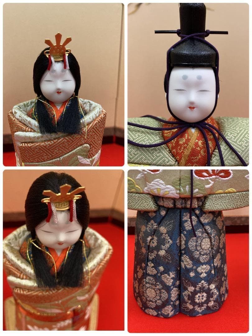 KM8 E18 美品！一秀作 木目込み立ち雛 ステキな衣装の雛人形 木目込み人形