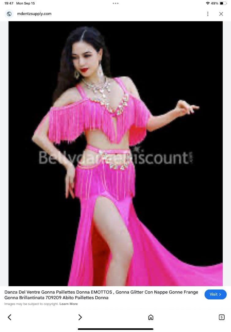 ピンク フリンジ ベリーダンス セットアップ