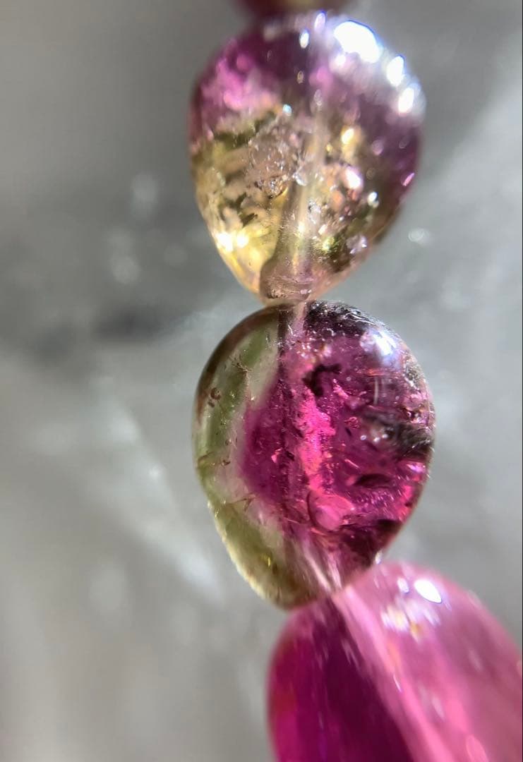 ★ユッキー様★ ウォーターメロントルマリン　雫型　ブレスレット　★高品質宝石質★