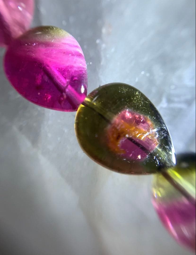 ★ユッキー様★ ウォーターメロントルマリン　雫型　ブレスレット　★高品質宝石質★