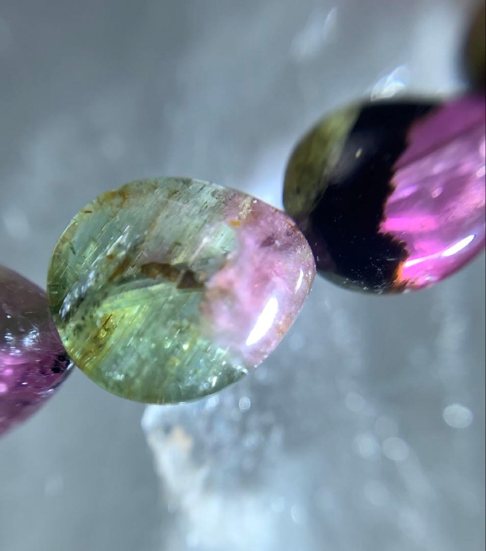 ★ユッキー様★ ウォーターメロントルマリン　雫型　ブレスレット　★高品質宝石質★