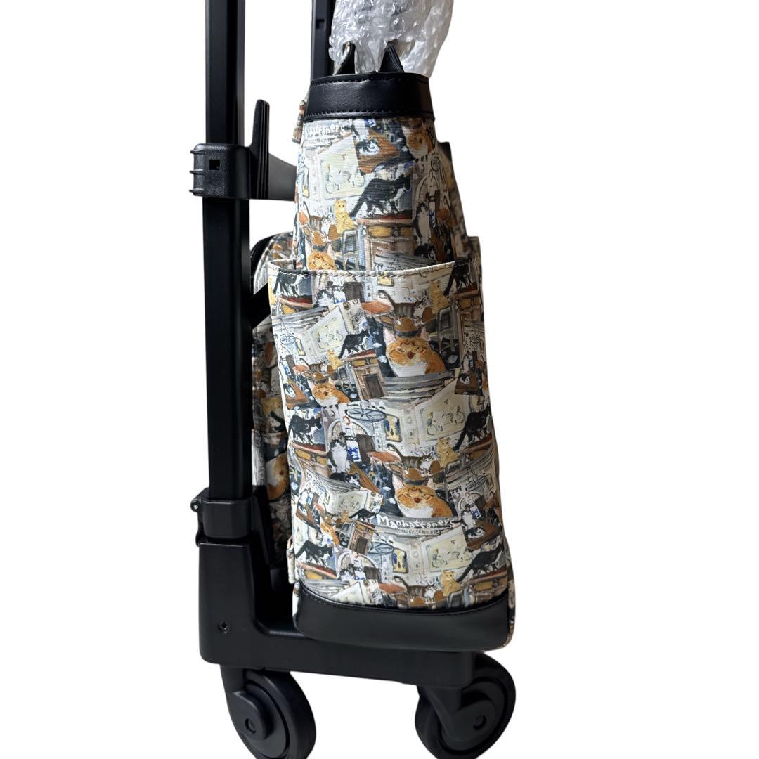 未使用級 スワニー マンハッタナーズ キャリーバッグ 4輪カート 猫柄 軽量