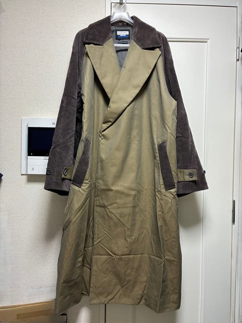 メゾンスペシャル 異素材 コンビ シャンブレーギャバ オーバー ダブル