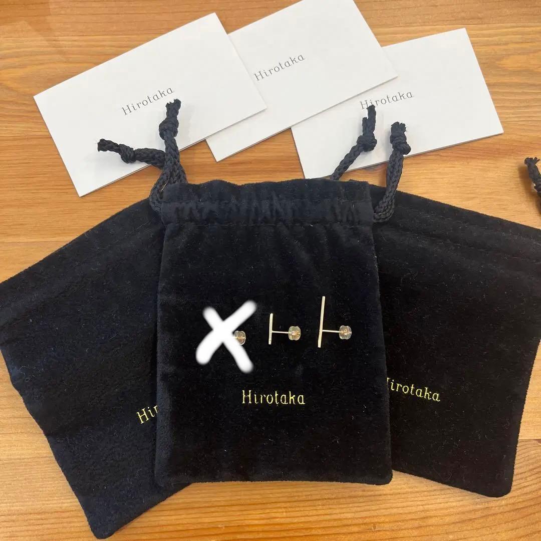 Hirotaka 片耳ピアス2個セットK10 バラ売り可 地金バーピアス トグル