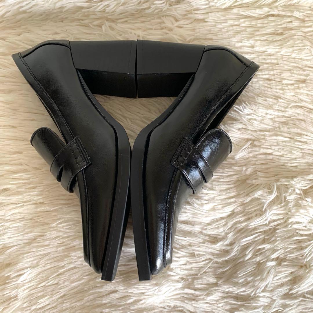 ちゃぼ様　SY スクエアヒールローファー 黒　23.5cm ユナイテッドアローズ