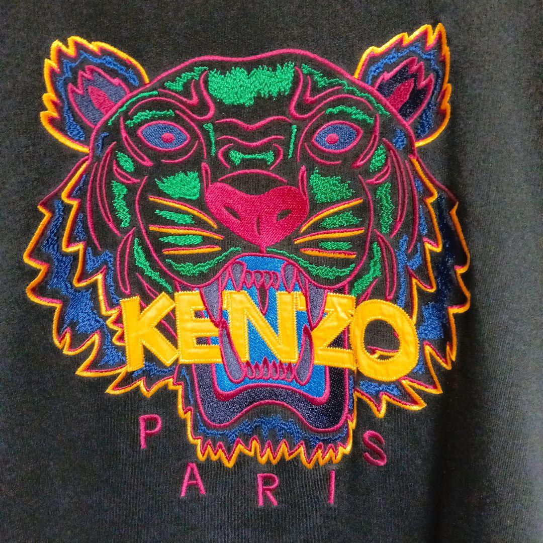 KENZO ケンゾー タイガー刺繍ロゴスウェット 黒 L