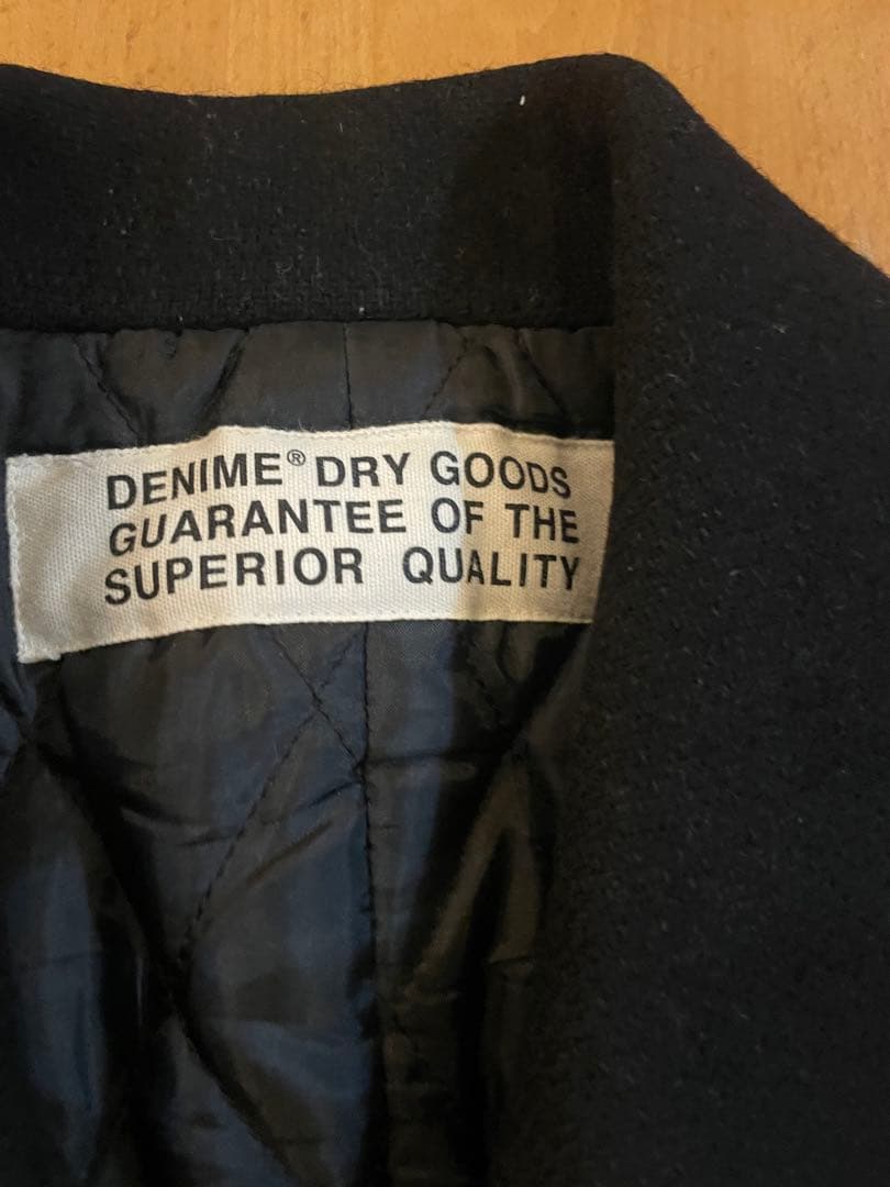Denime 肉厚 ヘビーメルトン Pコート 黒 Mサイズ