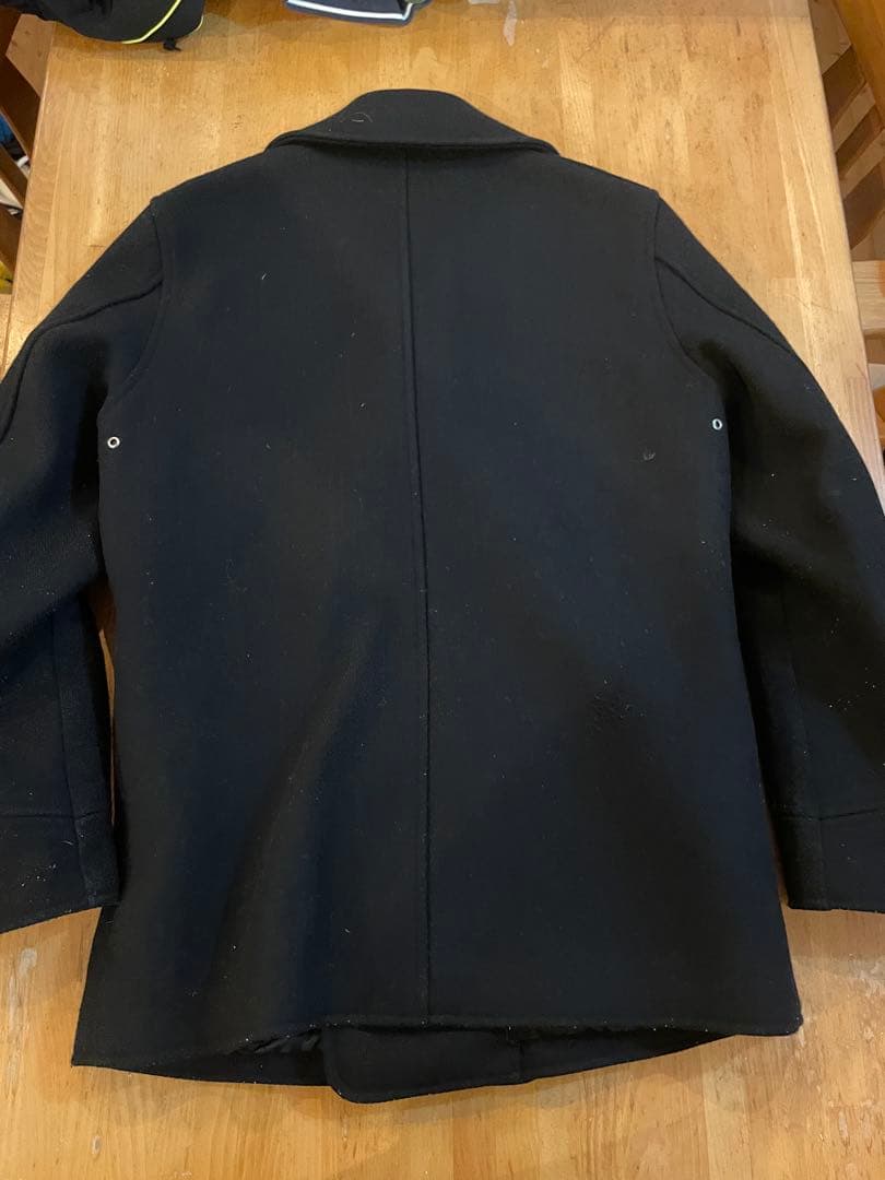 Denime 肉厚 ヘビーメルトン Pコート 黒 Mサイズ