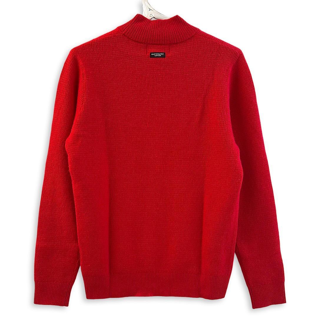 557 マスターバニー メンズ ゴルフウェア ウールカシミヤニット 赤 6 LL