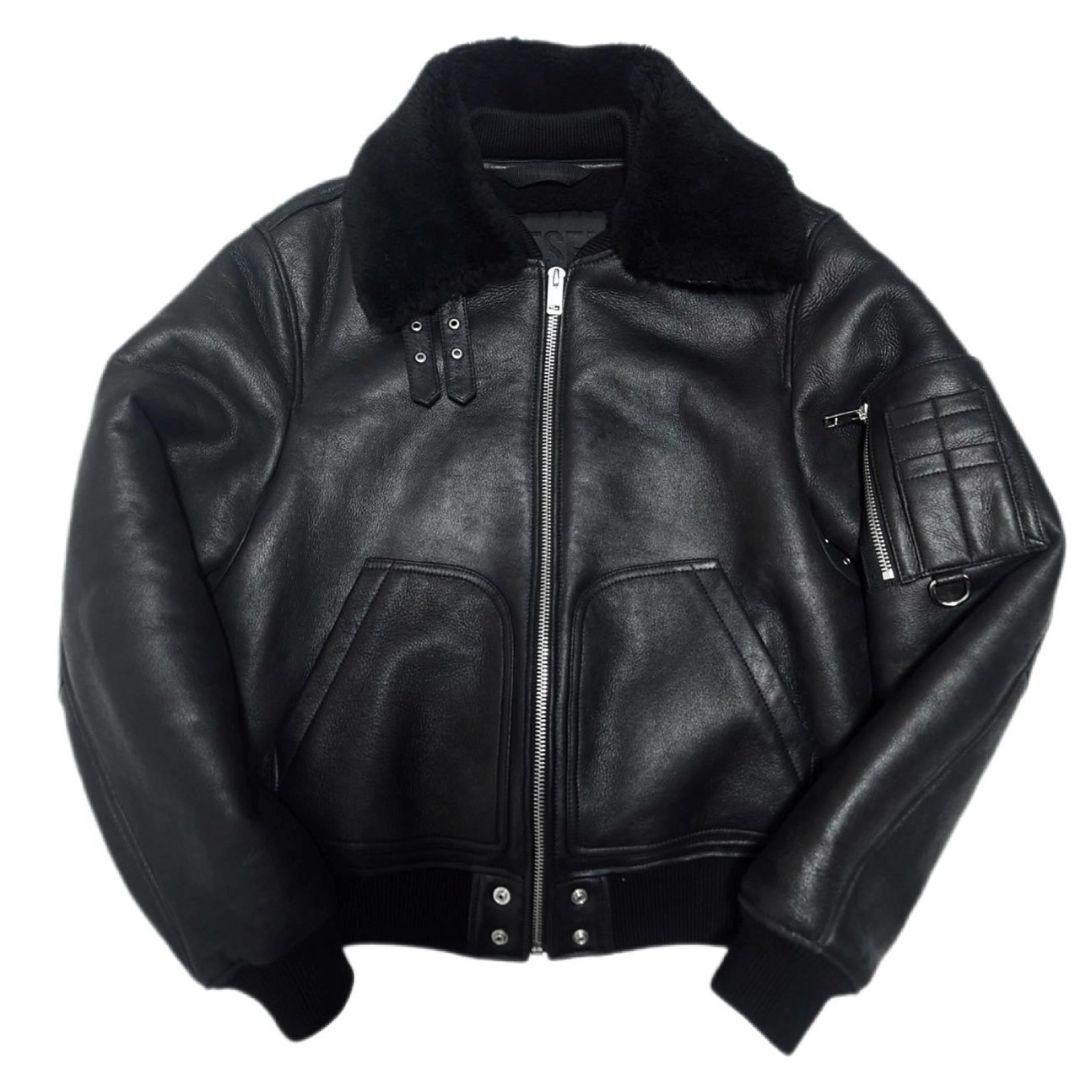 定価23万 ディーゼル 最高級ラムスキンムートンB-15型アビエイタージャケット