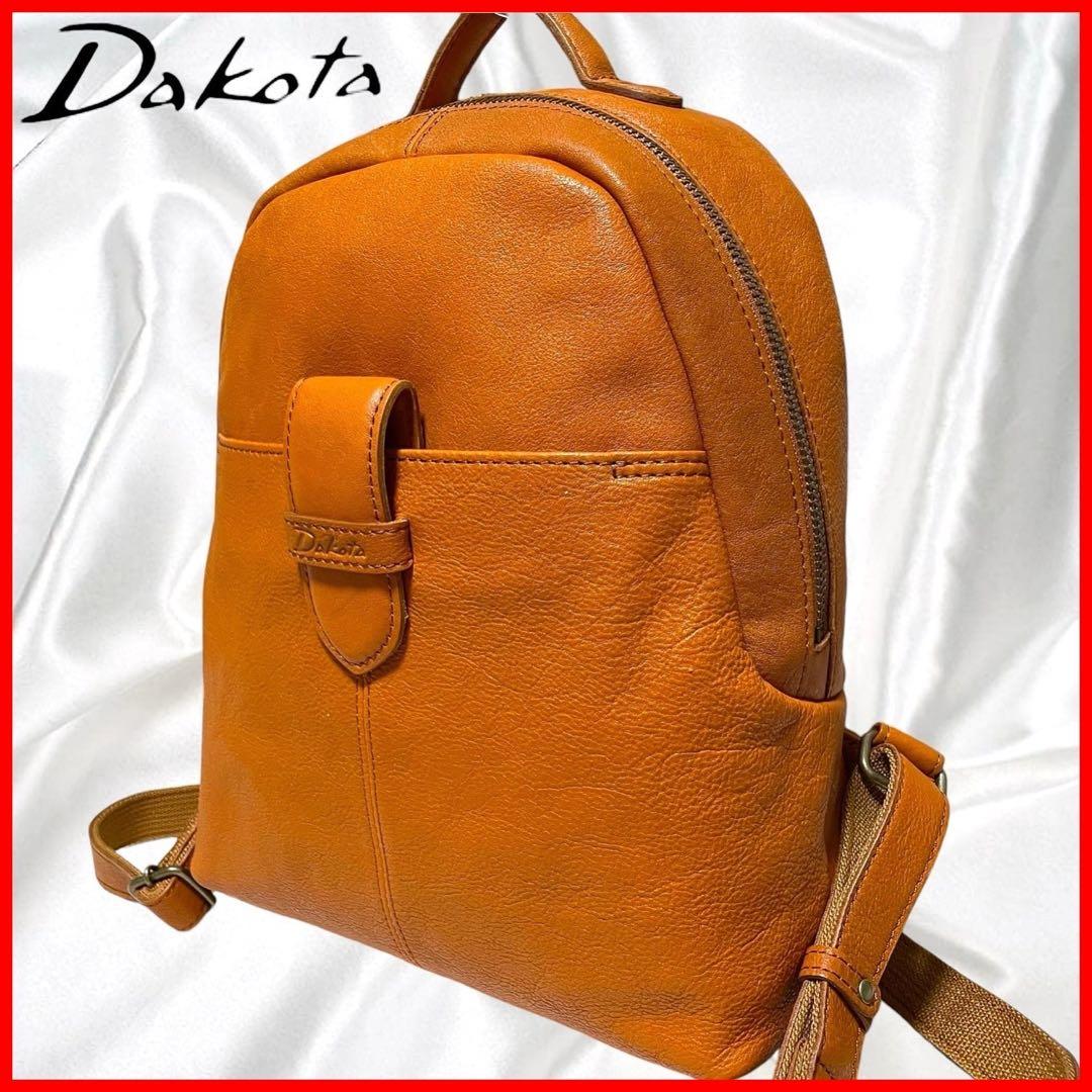 Dakota】未使用ダコタ レザー リュック バックパック シボ革 ロゴ刻印