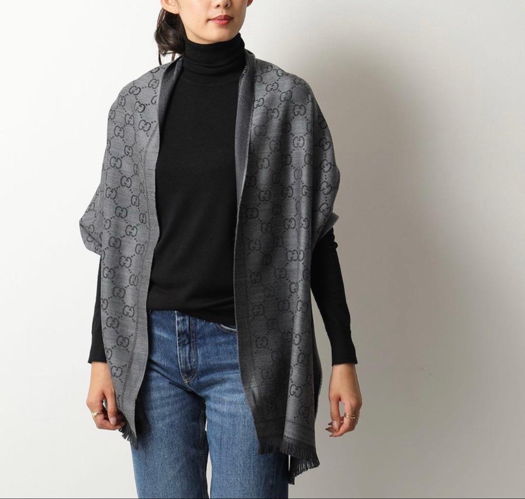 2025年購入大判新品✨GUCCIマフラー❗️箱紙袋セット❗️グッチマフラー