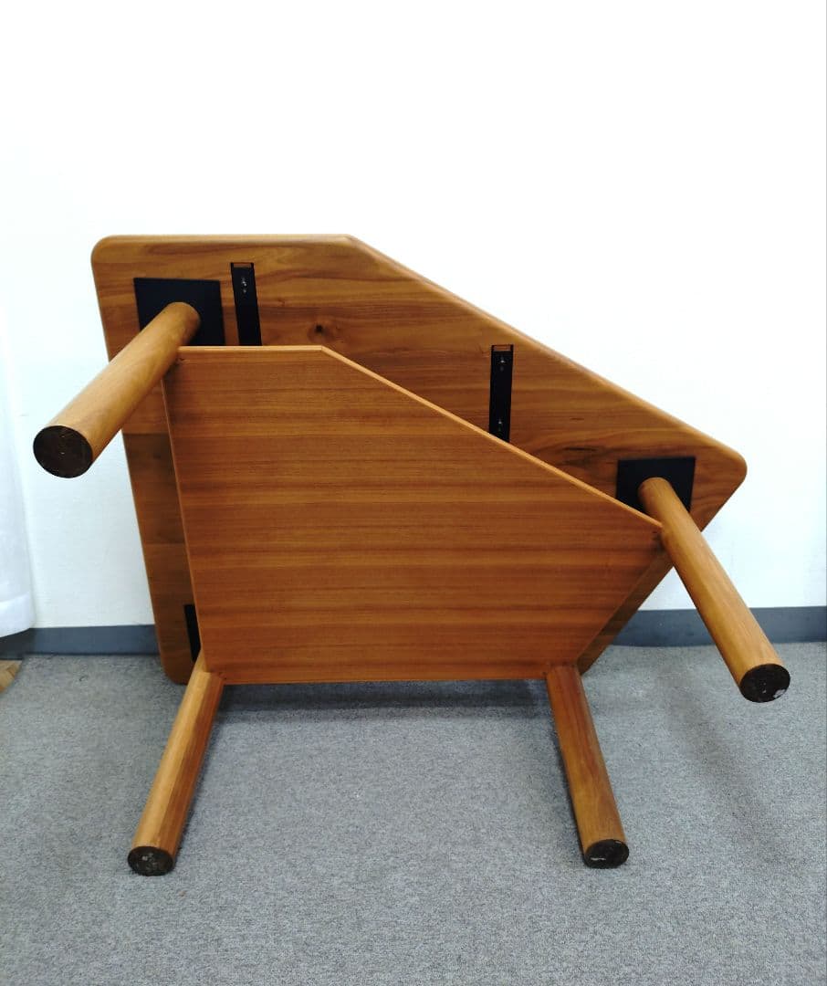 木製 ダイニングテーブル 変形センターテーブル 五角形