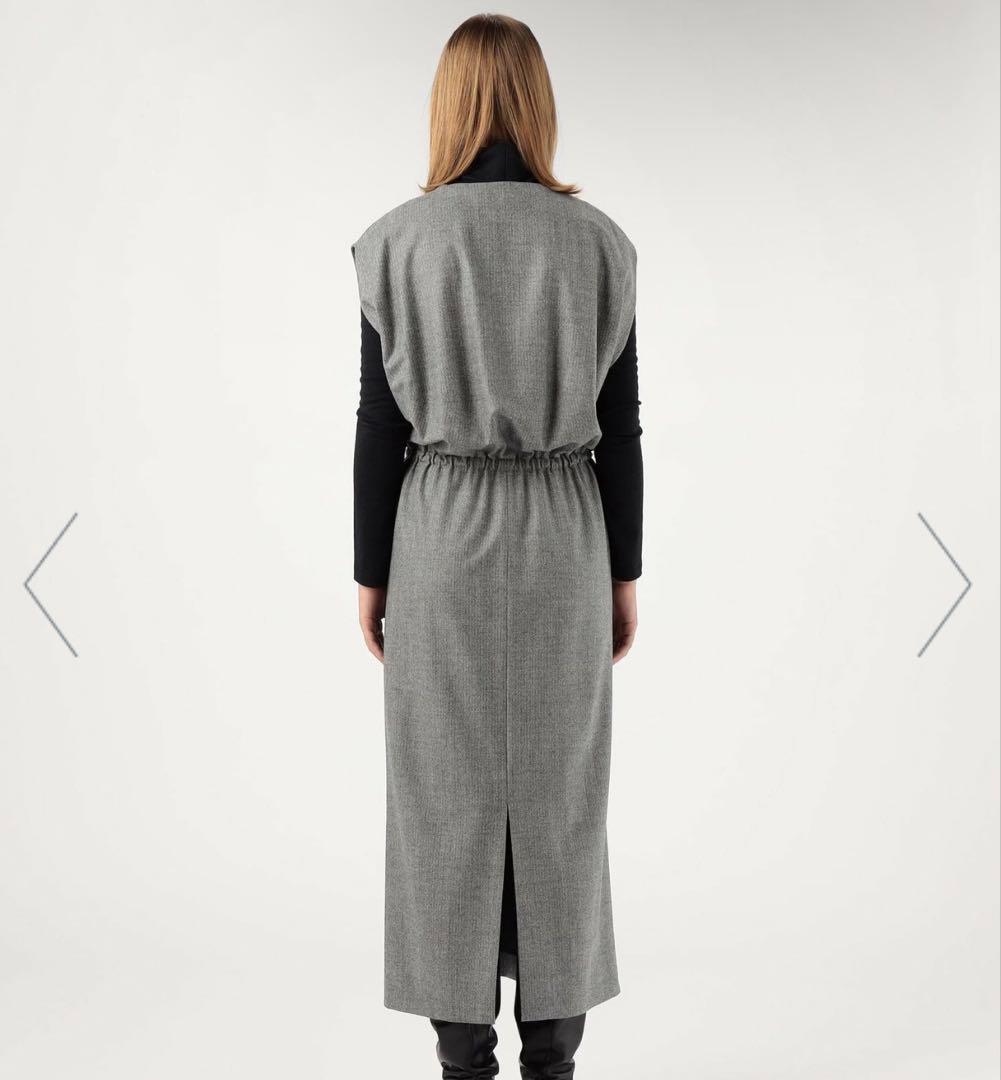 ウールサキソニーストレッチ ウエストギャザーワンピース トゥモローランド