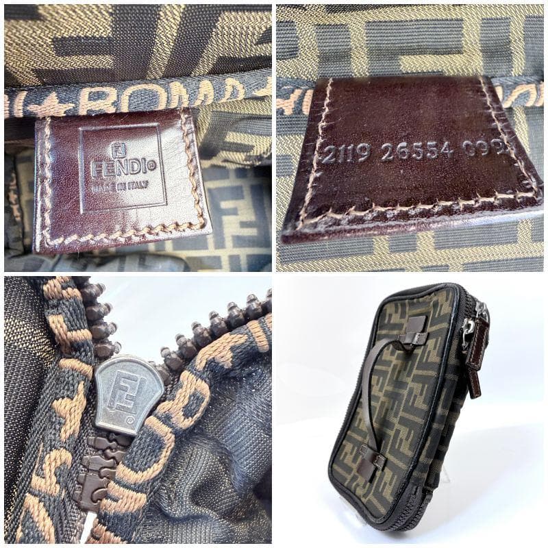 【美品】FENDI フェンディ ズッカ柄 バニティ バッグ ポーチ 26554