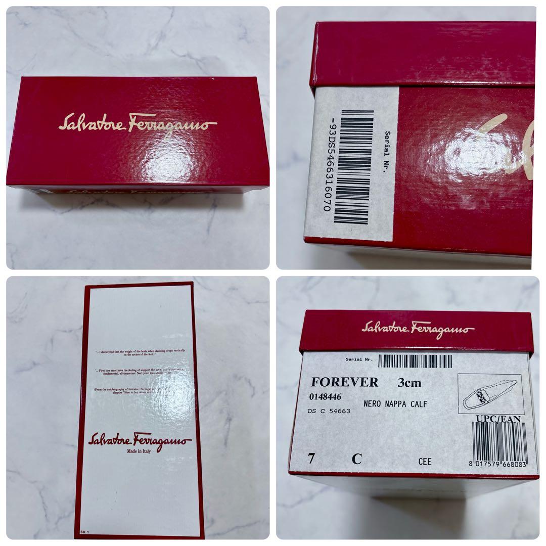 未使用級 Ferragamoガンチーニ ローファー 黒 7C 23.5cm