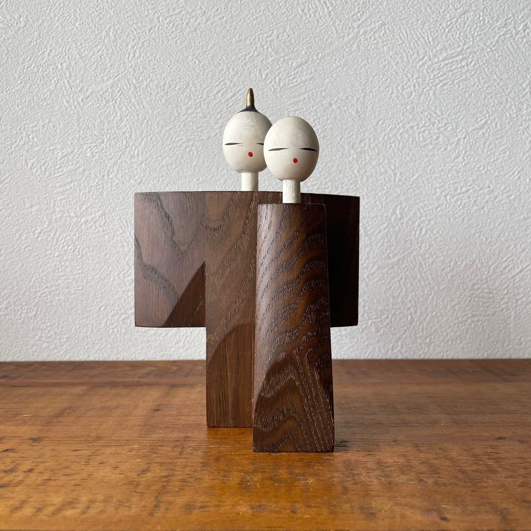 希少　古物　欅木製　立て雛　芸術　古道具　伝統文化　民藝