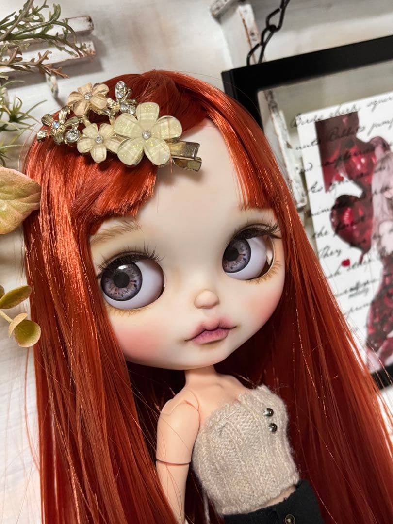 カスタムアイシードール ネオサイズ 白肌 赤茶サラサラストレート