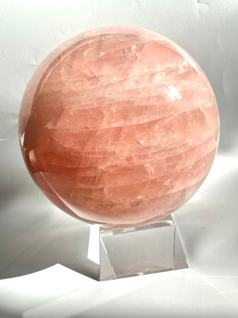 虹入り レインボー ローズクォーツ スフィア 丸玉 147.7mm