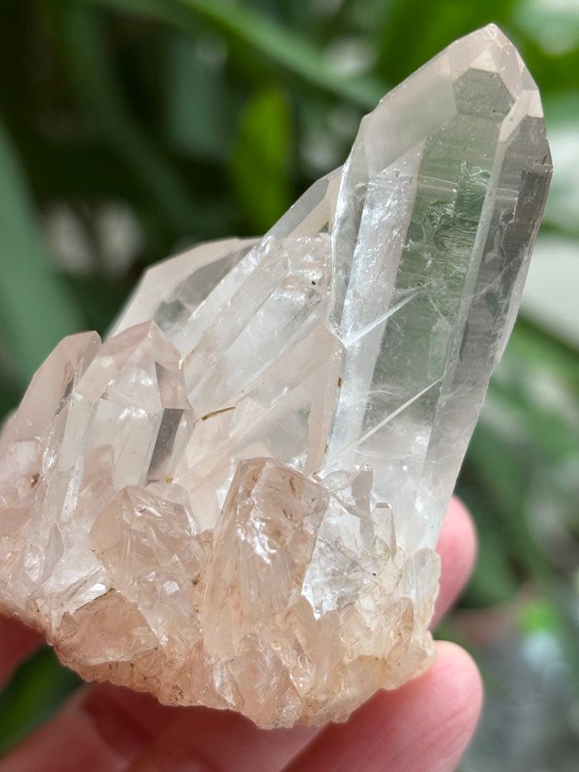 インドヒマラヤ水晶　ピンクマニカラン　クラスター　177g 透明度　自立　美しい