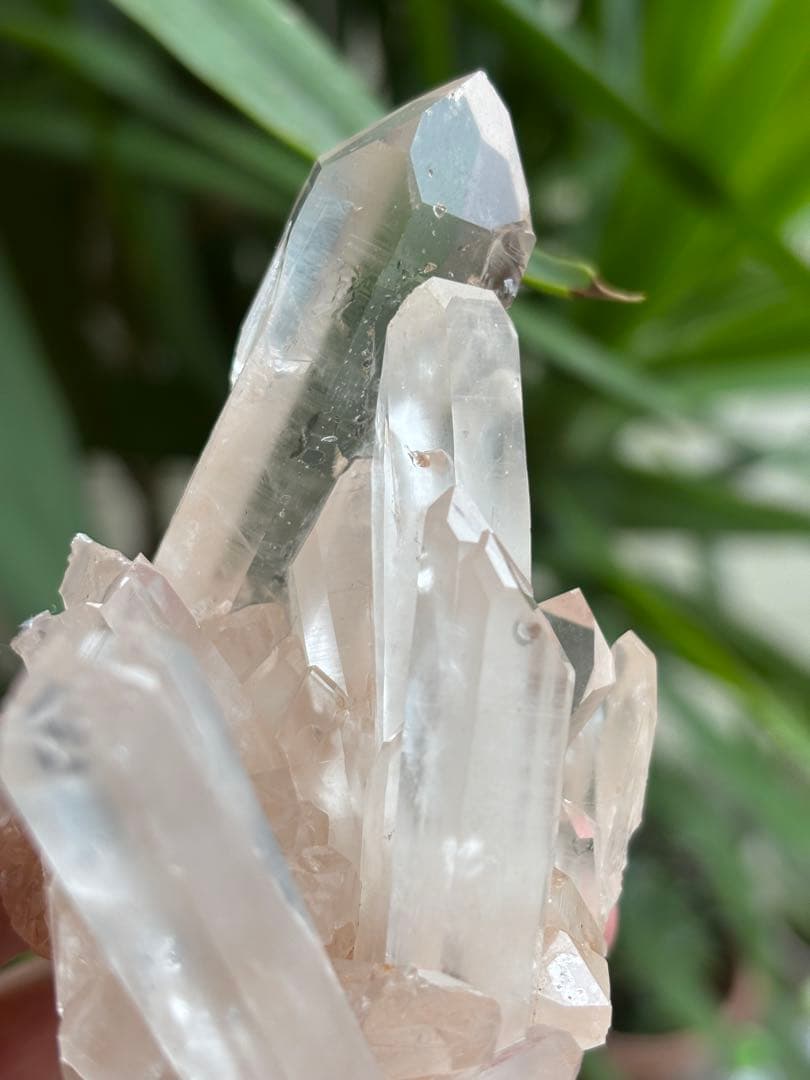 インドヒマラヤ水晶　ピンクマニカラン　クラスター　177g 透明度　自立　美しい