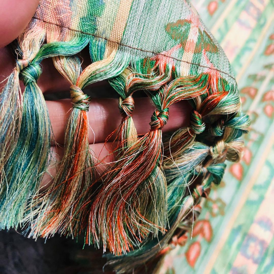 9 龍村　天平繍華文錦　54×130 テーブルセンター　織物　花柄