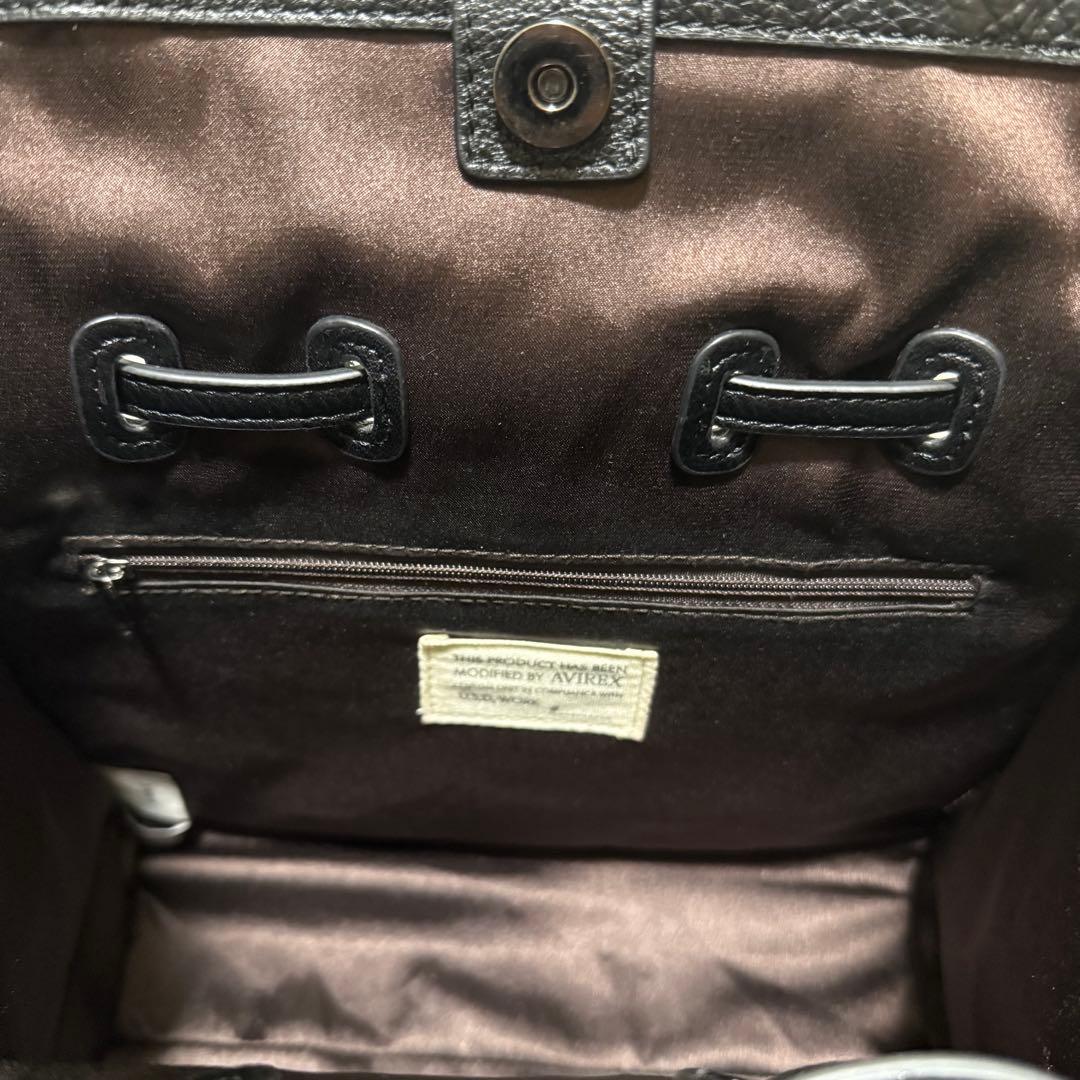 【AVIREX】2wayバッグ　ショルダー付　オールレザー　ロゴ入り